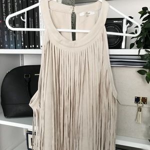 Suede Fringe Halter Top
